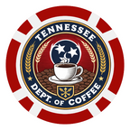 Logo of the Tennessee Dept. of Coffee with a coffee cup and beans design.