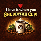 Coffee cup with beans and text on a brown background