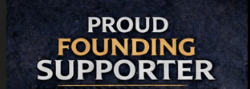 Text 'Proud Founding Supporter' on a dark background