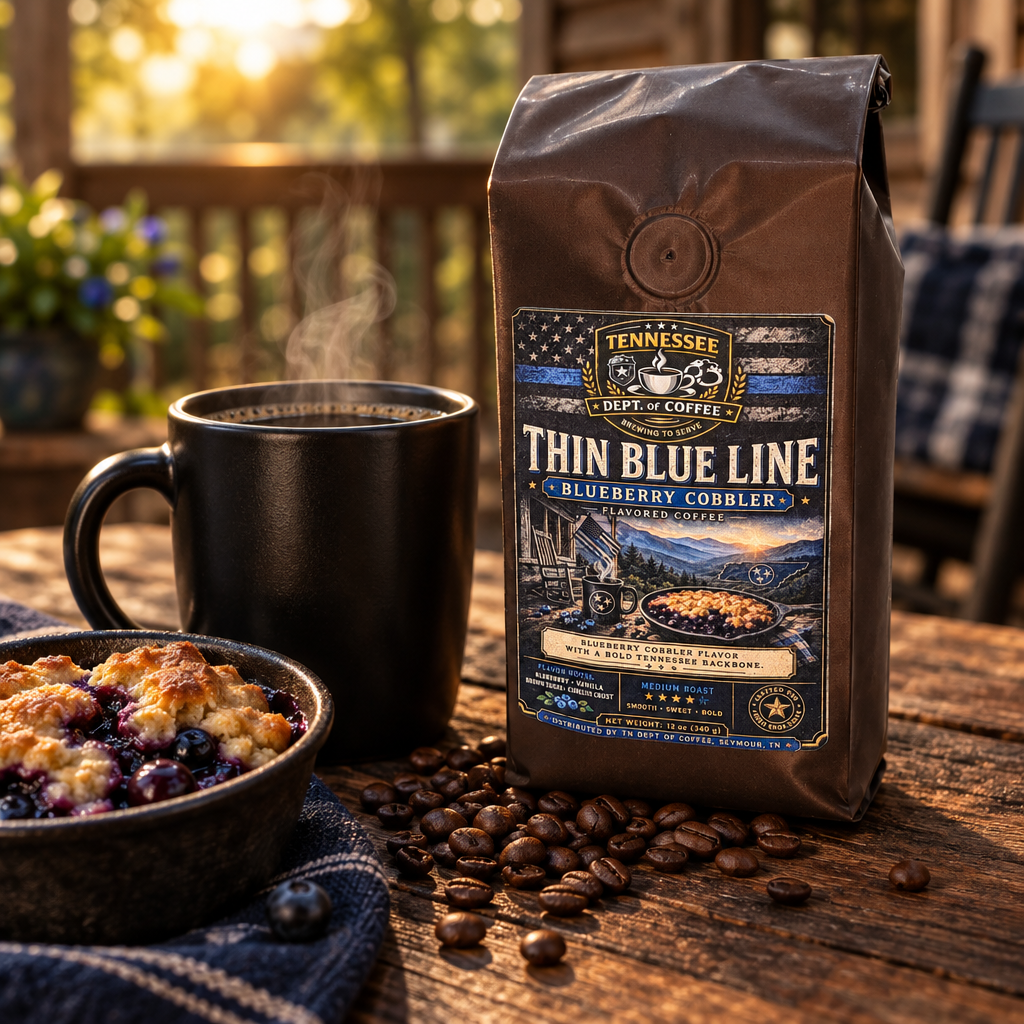 Thin Blue Line – Blueberry Cobbler Flavored Coffee